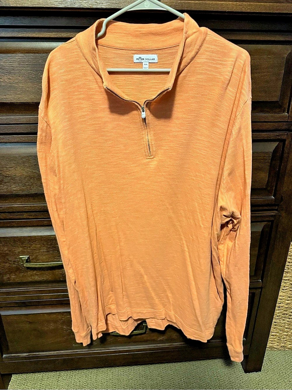 Peter Millar Orange Quarter-Zip Pullover Size XXL